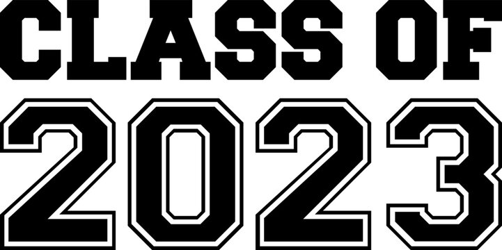 Class of 2023 Car Window Sticker, POD, cover, Isolated Black Background

