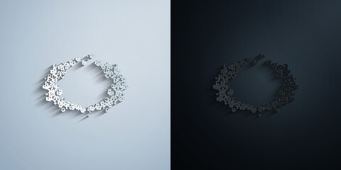 Beautiful round frame with wildflowers paper icon with shadow vector illustration