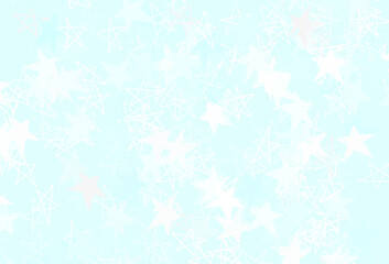Fototapeta premium Light Green vector layout with bright stars.