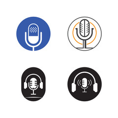 Podcast logo vector illustration design