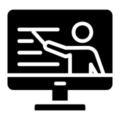 online learning glyph icon