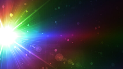 Fototapeta na wymiar レンズフレア　虹色　プラズマ　宇宙　光　光源