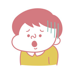 シンプル　残念な表情のコミカルな男性キャラクターイラスト素材