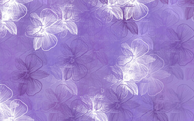 Light Purple vector doodle texture with flowers.