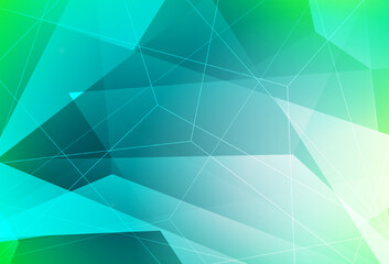 Fototapeta premium Light Green vector layout with lines, triangles.