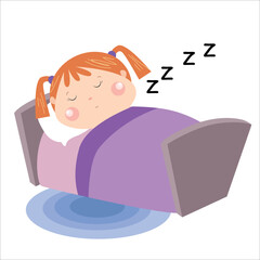 little girl is sleeping soundly