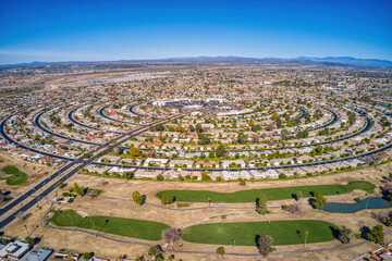 Aerial View of the Phoenix Suburb and Retirement Community of Sun City, Arizona