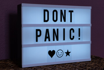  Light Up Marquee Board, Don't Panic! Sign, Letter Lightbox, LED Letter Board, Message Board, Office Decor