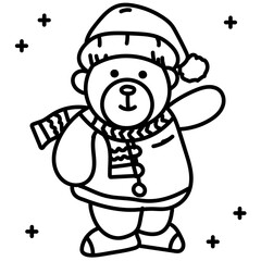 Cute bear hand drawn icon vector design