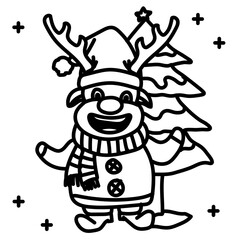 Cute deer hand drawn icon vector design