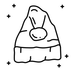 Hand drawn santa hat icon vector design