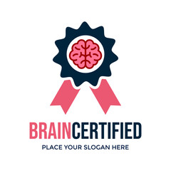 Brain Certified Logo Vector.