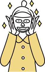 パックをするアジア人女性のイラスト素材