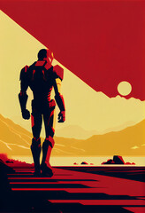 Obraz premium person in the desert, Made by AI