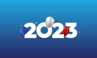 Happy new year 2023. Festive celebration. Trendy and modern for banner and media post template