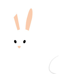 Fototapeta premium White rabbit cartoon. Bunny illustration. Flat design.