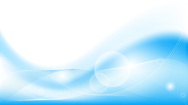 abstract wave background in blue and white with wavy lines. suitable for presentation, banner, poster, web, etc . vector illustration