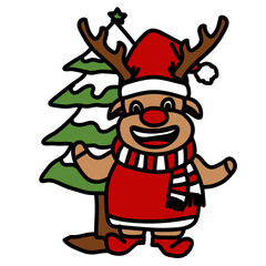 Cute deer clipart vector design