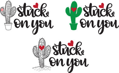 Stuck On You, Valentines Day, Heart, Love, Be Mine, Holiday, Vector Illustration Files