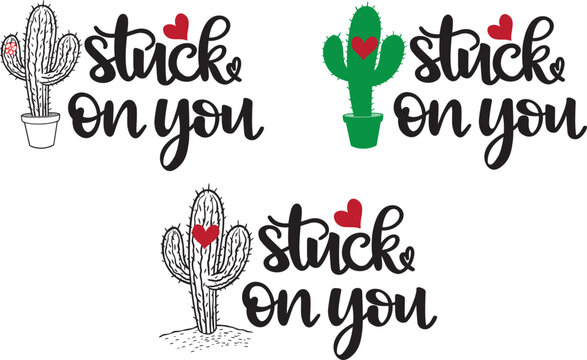 Stuck on You Lettering. SVG.