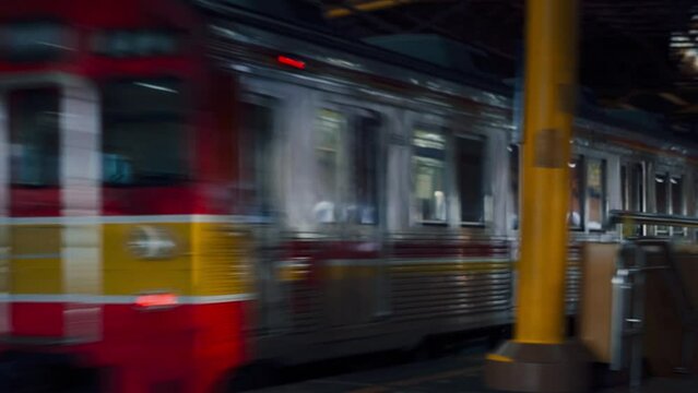 Train Passby slow sutter speed in Jakarta, Indonesia