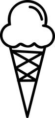 Ice cream cone Line Icon Isolated On White Background..eps