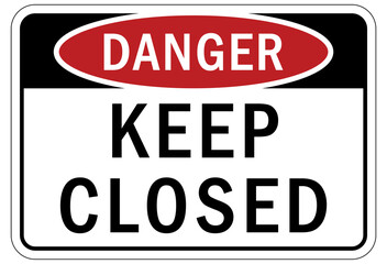 Keep gate closed sign and labels