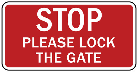 Fototapeta premium Keep gate closed sign and labels
