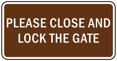 Keep gate closed sign and labels