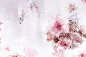 Beautiful elegant hand drawn floral illustration