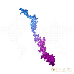 Obraz premium Transnistria map in geometric wireframe blue with purple polygonal style gradient graphic on white background. Vector Illustration Eps10.