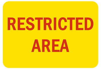 Radiation area warning sign and labels restricted area
