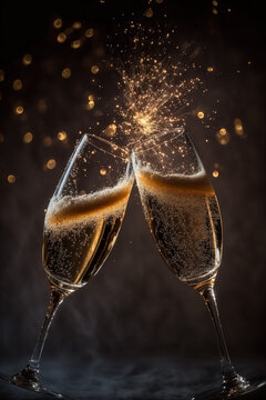 Celebration Drinks - Clinking Champagne Glasses