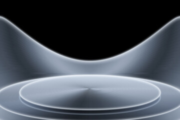 3D rendering silver gray product display exhibition future science and technology spatial background