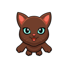 Cute havana brown cat cartoon flying