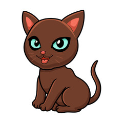 Cute havana brown cat cartoon