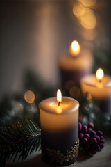 Fototapeta na wymiar Christmas Candles in jars
