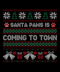 Santa Paws is Coming To Town Christmas Design