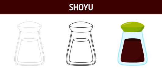 Shoyu tracing and coloring worksheet for kids
