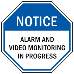 stop sign and labels private property on trespassing, authorized personnel only, do not enter, under security system