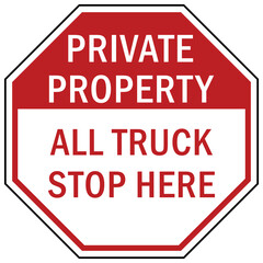 stop sign and labels private property on trespassing, authorized personnel only, do not enter, under security system