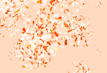 Light Brown vector doodle pattern with leaves.