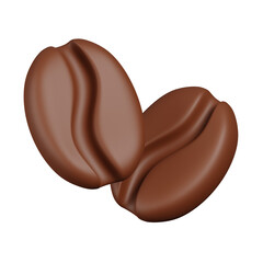 Obraz premium Coffee beans isolated. Nuts, seeds and grains minimal cartoon icon. Nuts ingredient, vegetarian organic concept. 3D render illustration.