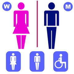 sign icon male and female toilet. Vector illustration