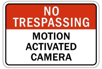 Security surveillance warning sign and labels, property under surveillance camera