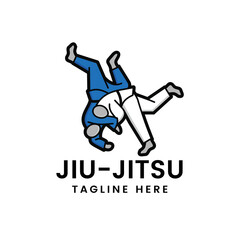 Martial art  Brazilian Jiu- Jitsu Judo logo sport symbol illustration Vector 