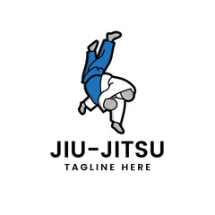 Fototapeta na wymiar Martial art Brazilian Jiu- Jitsu Judo logo sport symbol illustration Vector 