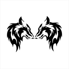 Obraz premium Head of a wolf. Styling the head for your t shirt design. Vector illustration, isolated objects.