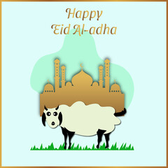 Illustration of Moslem Greeting Card Al Adha Momen Tradition