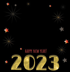 2023 happy new year with room for copy.